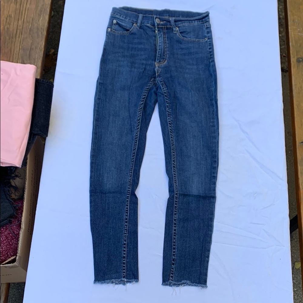 High Waisted Skinny Blue Jeans - Cheap Monday